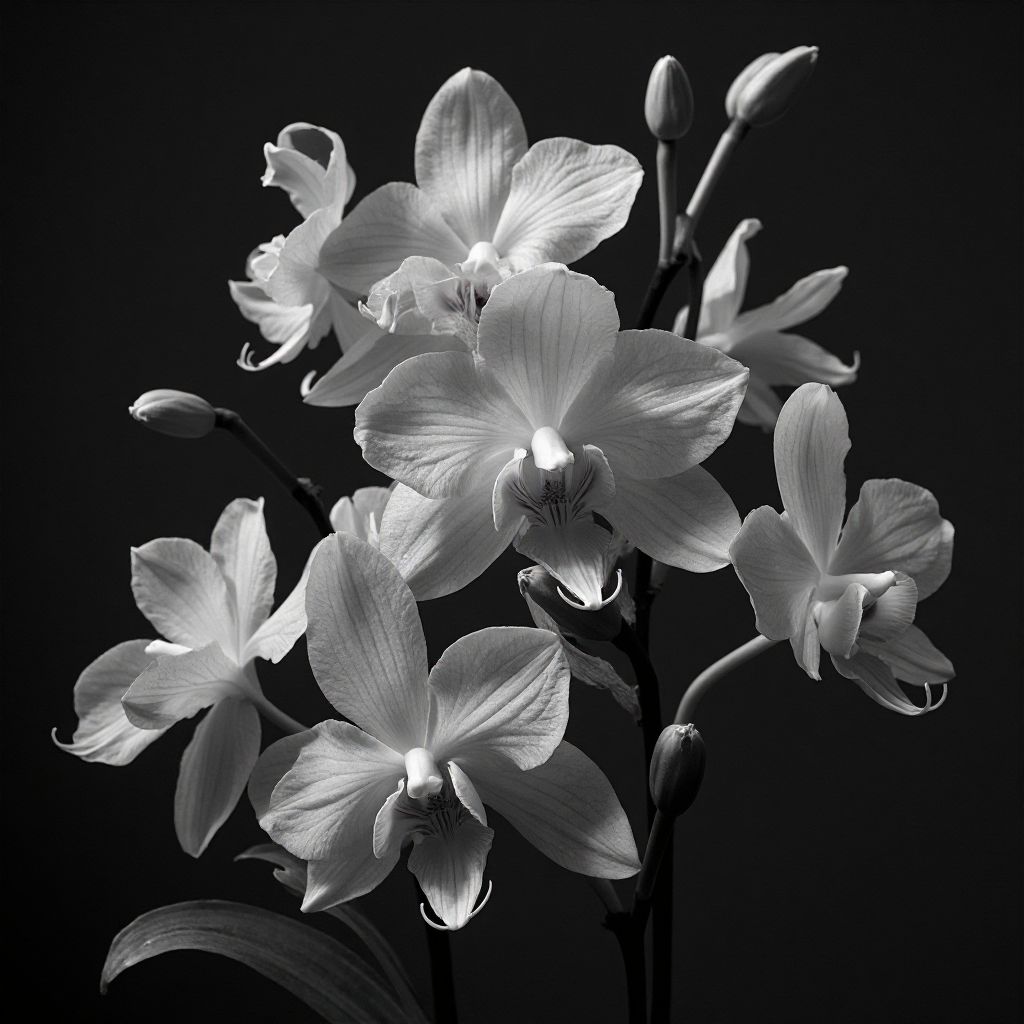 Artistic floral arrangement with rare blooms